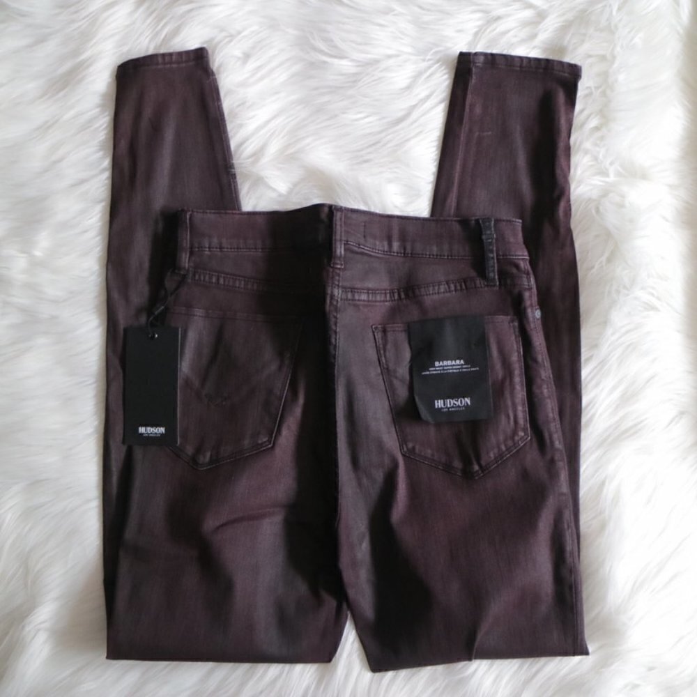 Hudson High Rise Red Skinny Jeans Size 27 - Picture 8 of 9